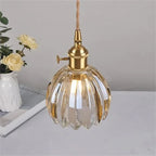Lampa Wisząca Retro ze Szklanym Kloszem w Kształcie Tulipana - 7