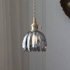 Lampa Wisząca Retro ze Szklanym Kloszem w Kształcie Tulipana - 8