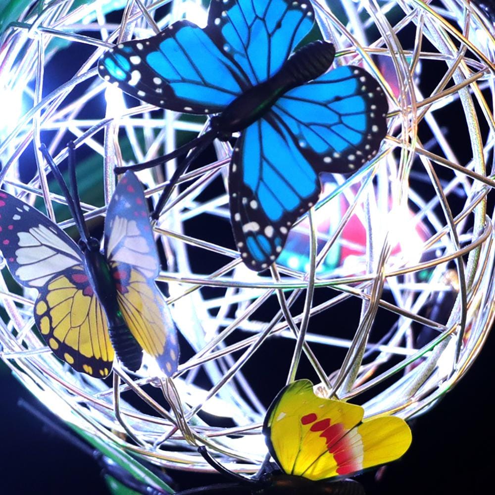 Lampa Ogrodowa Solarna z Motylkami na Słupku
