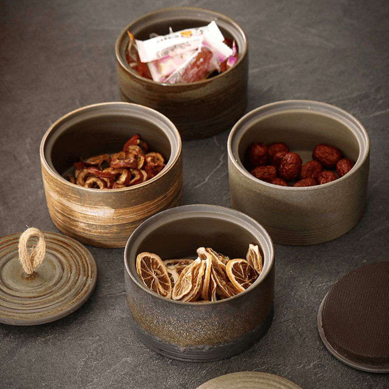 Pojemnik Ceramiczny z Pokrywką i Sznurkową Rączką Wabi-Sabi - 7