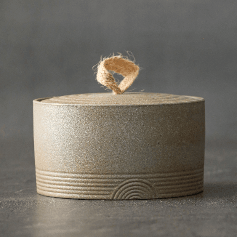 Pojemnik Ceramiczny z Pokrywką i Sznurkową Rączką Wabi-Sabi - 9