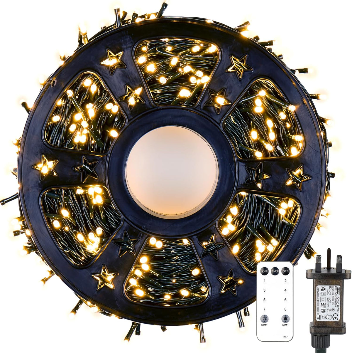 Lampki Choinkowe 800 LED Ciepłe Światło z Pilotem i Timerem - 2