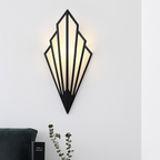 Kinkiet Art Deco z Geometrycznym Wzorem w Kształcie Wachlarza - 3