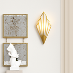 Kinkiet Art Deco z Geometrycznym Wzorem w Kształcie Wachlarza - 5