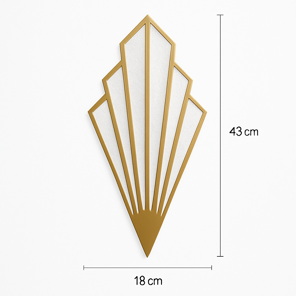 Kinkiet Art Deco z Geometrycznym Wzorem w Kształcie Wachlarza - 8