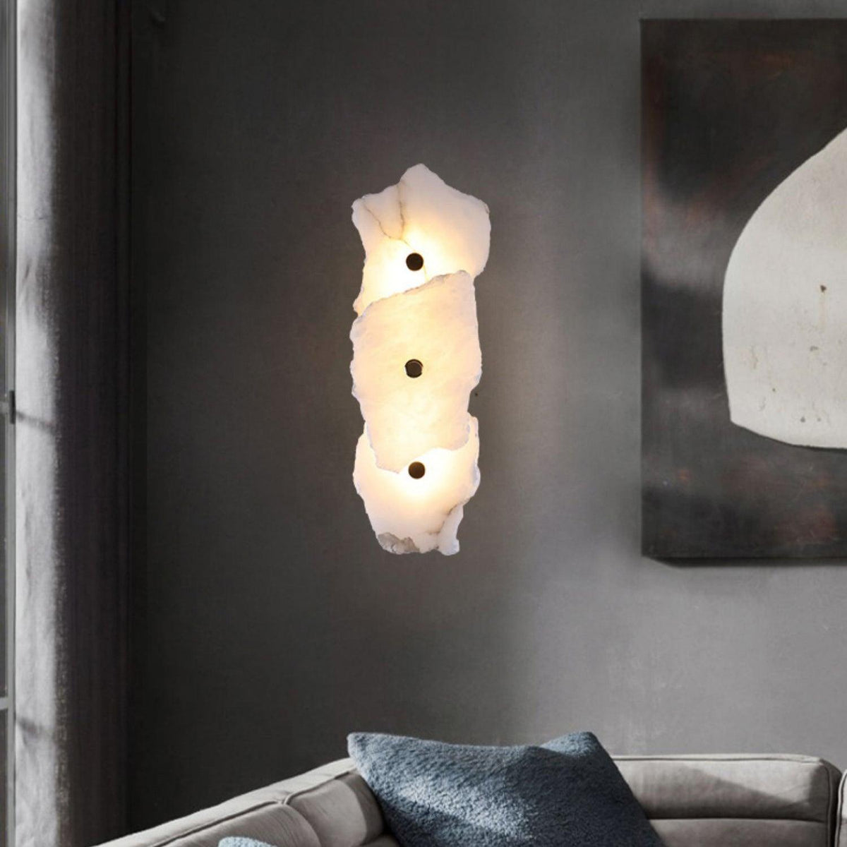 Kinkiet Glamour z Alabastrowym Kloszem w Kształcie Kwiatu - 5