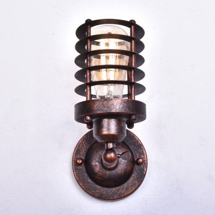 Kinkiet Industrialny Retro z Metalową Klatką i Oprawą E26 - 12