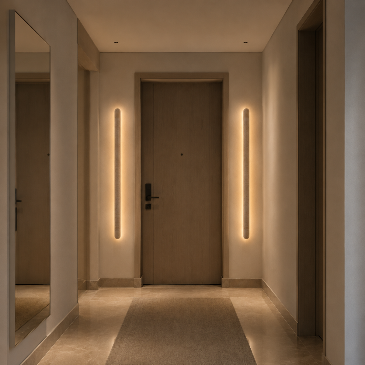 Kinkiet Minimalistyczny z Trawertyn z Podświetleniem LED - 4
