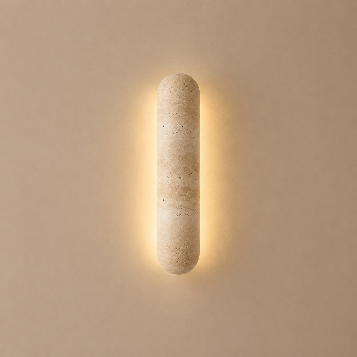 Kinkiet Minimalistyczny z Trawertyn z Podświetleniem LED - 8