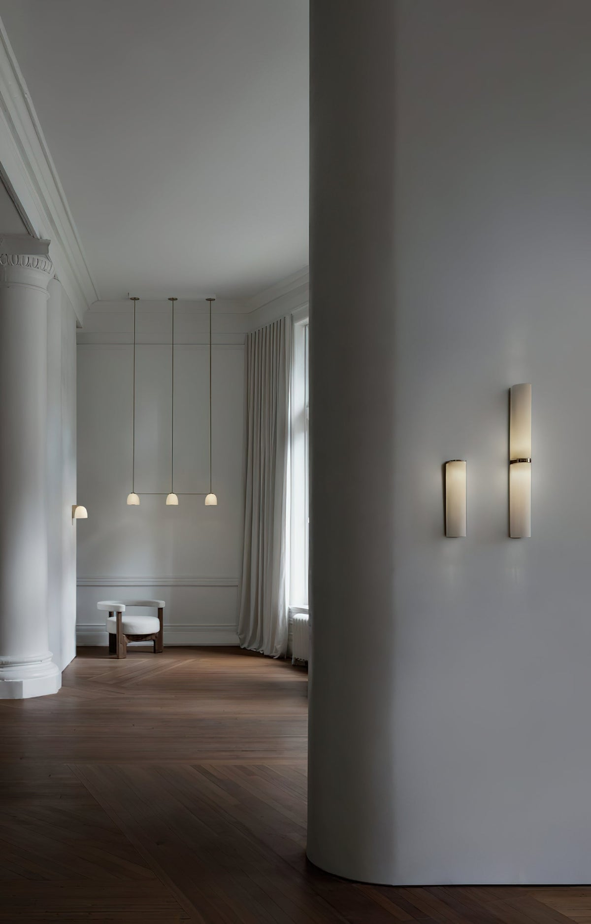 Kinkiet Nowoczesny Minimalistyczny z Cylindrycznym Kloszem Szklanym - 6