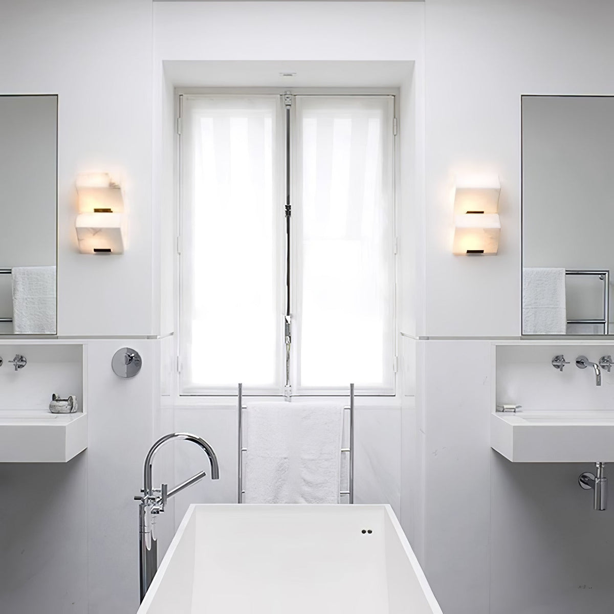 Kinkiet Ścienny Art Deco z Alabastrem w Kształcie Sześcianów