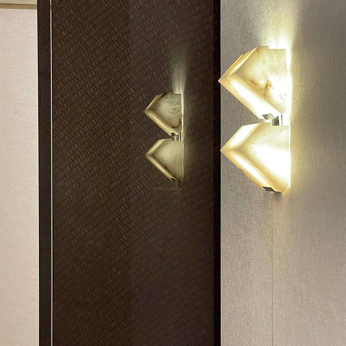 Kinkiet Ścienny Art Deco z Alabastrem w Kształcie Sześcianów - 22