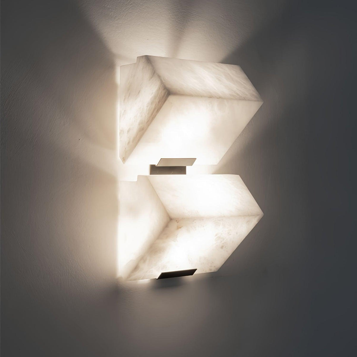 Kinkiet Ścienny Art Deco z Alabastrem w Kształcie Sześcianów - 23