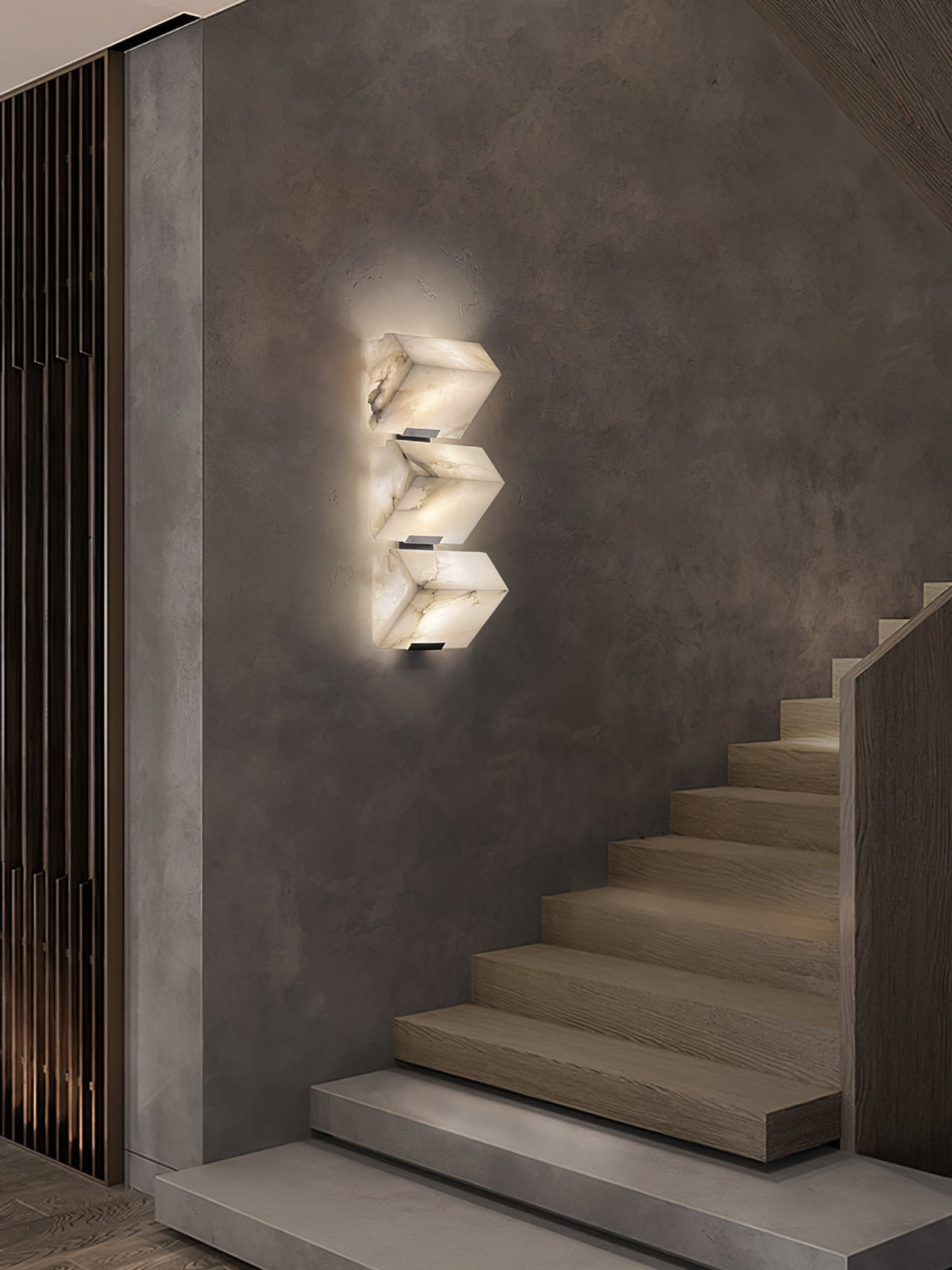 Kinkiet Ścienny Art Deco z Alabastrem w Kształcie Sześcianów - 24