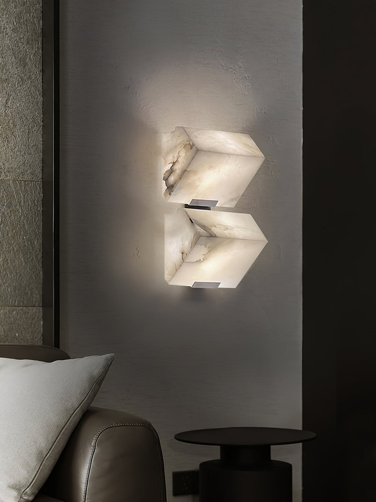 Kinkiet Ścienny Art Deco z Alabastrem w Kształcie Sześcianów - 35