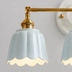 Kinkiet Vintage z Ceramicznymi Kloszami w Kształcie Kwiatu - 22