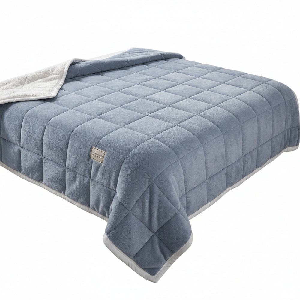 Koc Dwustronny Sherpa Fleece z Pikowaną Powierzchnią - 2