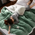 Koc Dwustronny Sherpa Fleece z Pikowaną Powierzchnią - 4