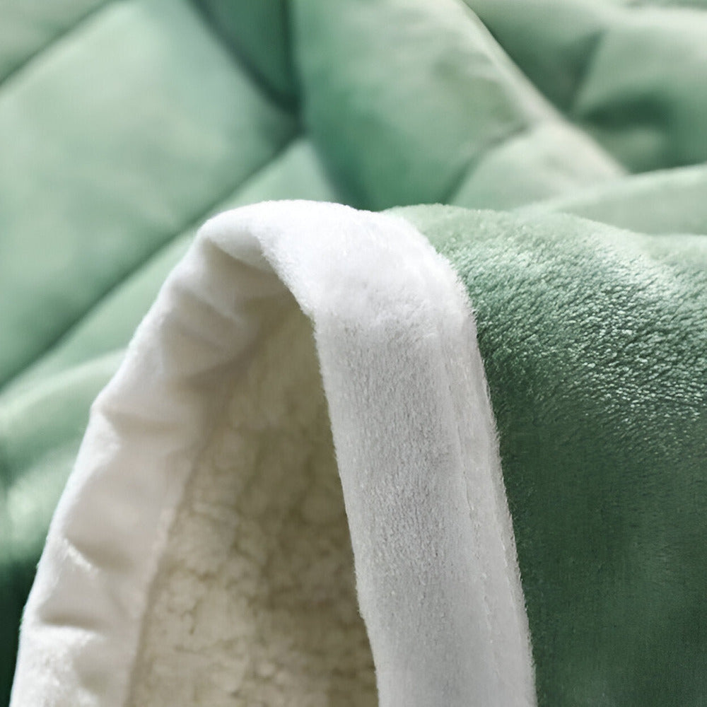 Koc Dwustronny Sherpa Fleece z Pikowaną Powierzchnią - 7