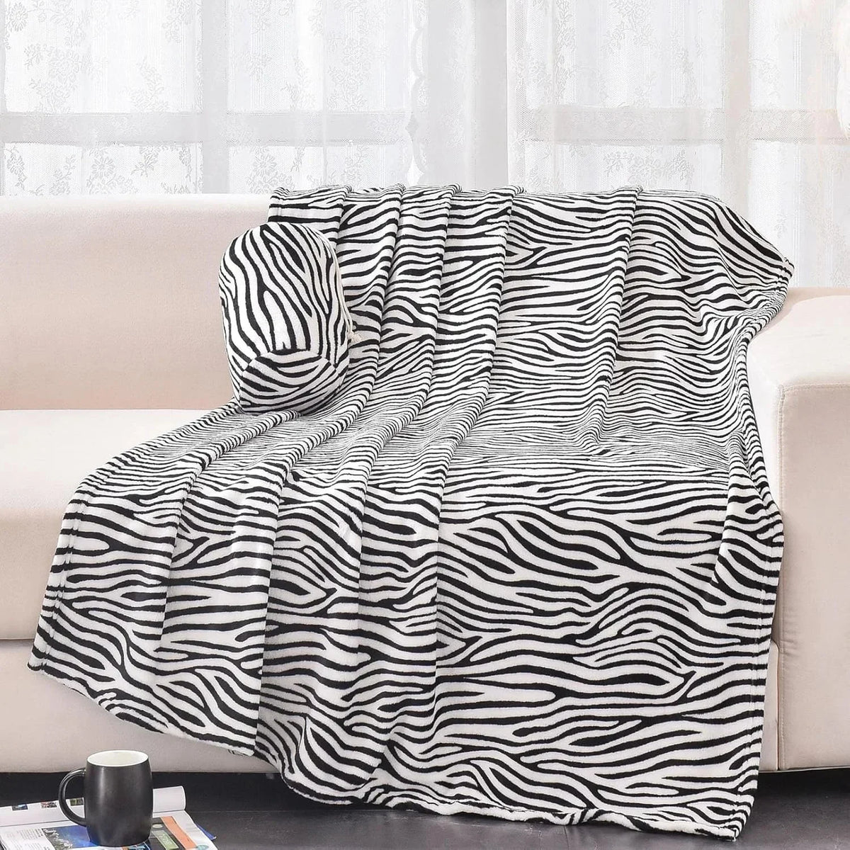 Koc Plaid z Nadrukiem Zwierzęcym na Kanapę i Łóżko - 6