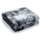 Koc Plaid ze Sztucznym Futrem z Wzorem Batik Dwustronny - Szary