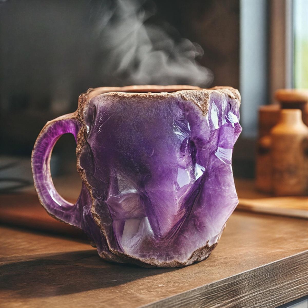 Kubek Geode z Kryształowym Wzorem i Organicznym Kształtem - 3