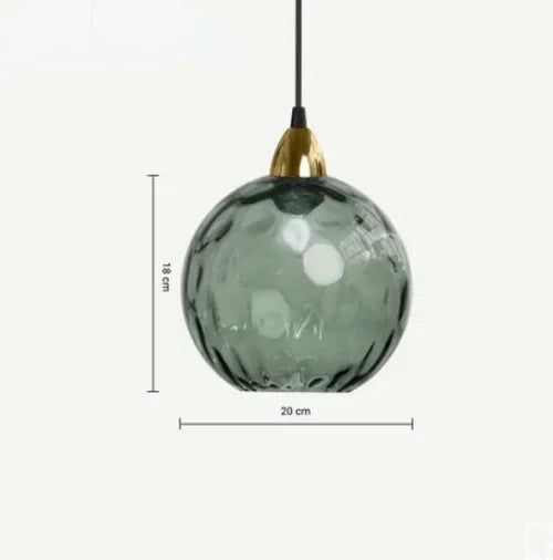 Lampa Wisząca Kula ze Szklanym Kloszem Kolorowym - Ciemnozielony