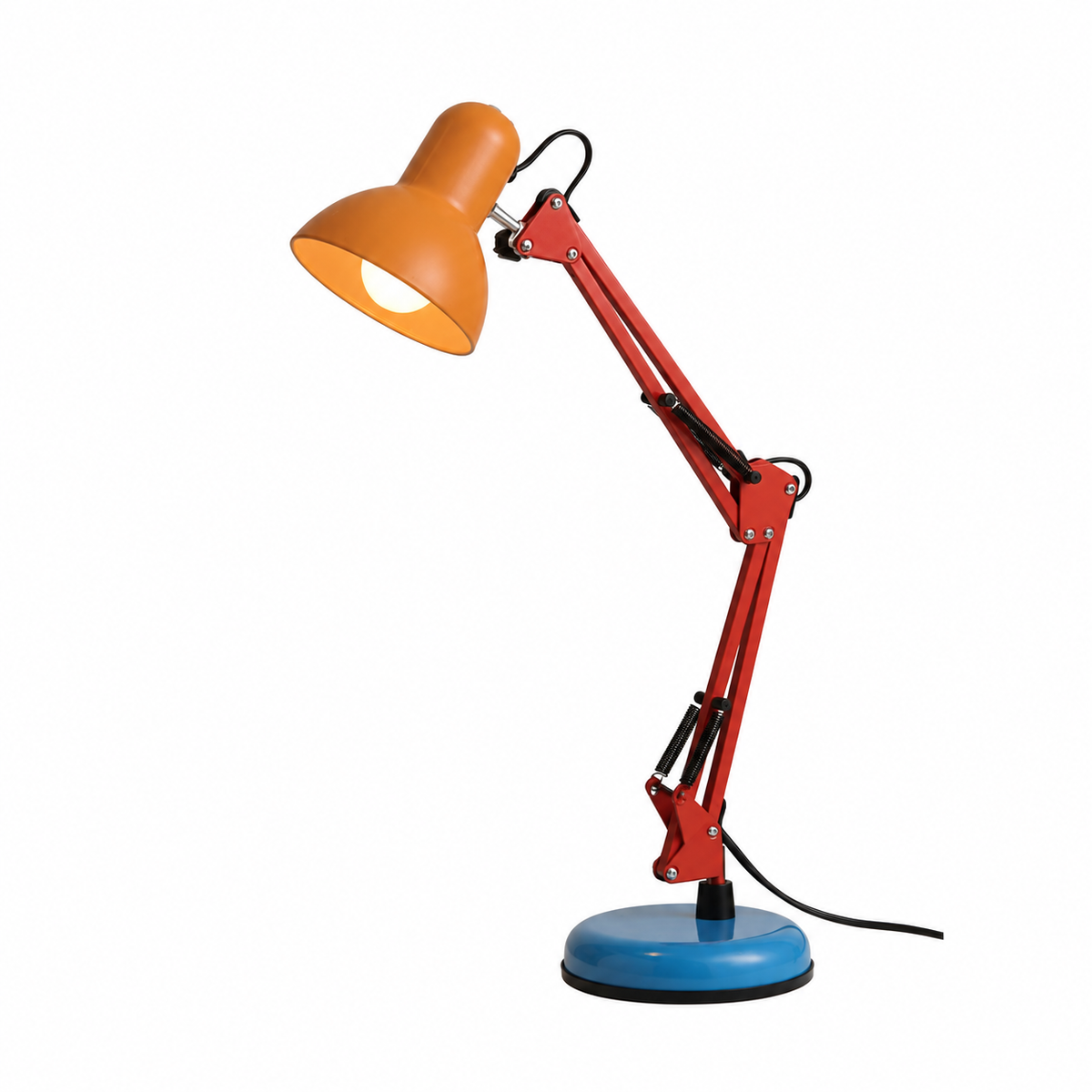 Lampa Biurkowa Retro z Regulowanym Ramieniem i Okrągłą Podstawą - 2