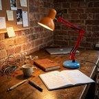 Lampa Biurkowa Retro z Regulowanym Ramieniem i Okrągłą Podstawą - 3