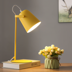 Lampa Biurkowa Skandynawska z Obrotowym Kloszem i Włącznikiem - Żółty