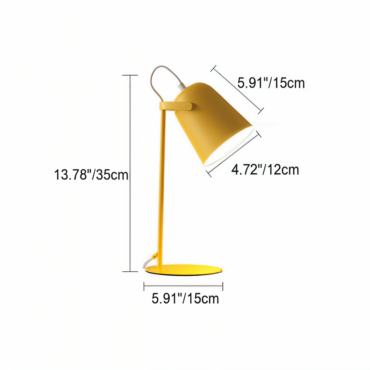 Lampa Biurkowa Skandynawska z Obrotowym Kloszem i Włącznikiem - 7