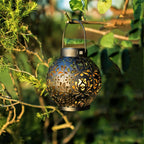 Lampa Ogrodowa Solarna Boho z Ażurowym Wzorem do Postawienia i Zawieszenia