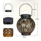 Lampa Ogrodowa Solarna Boho z Ażurowym Wzorem do Postawienia i Zawieszenia - 7