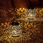 Lampa Ogrodowa Solarna Boho z Ażurowym Wzorem do Postawienia i Zawieszenia - 8