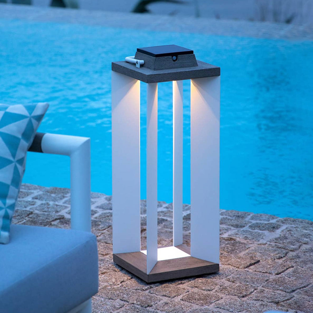 Lampa Ogrodowa Solarna Nowoczesna z Panelem Słonecznym na Taras i Patio - 4