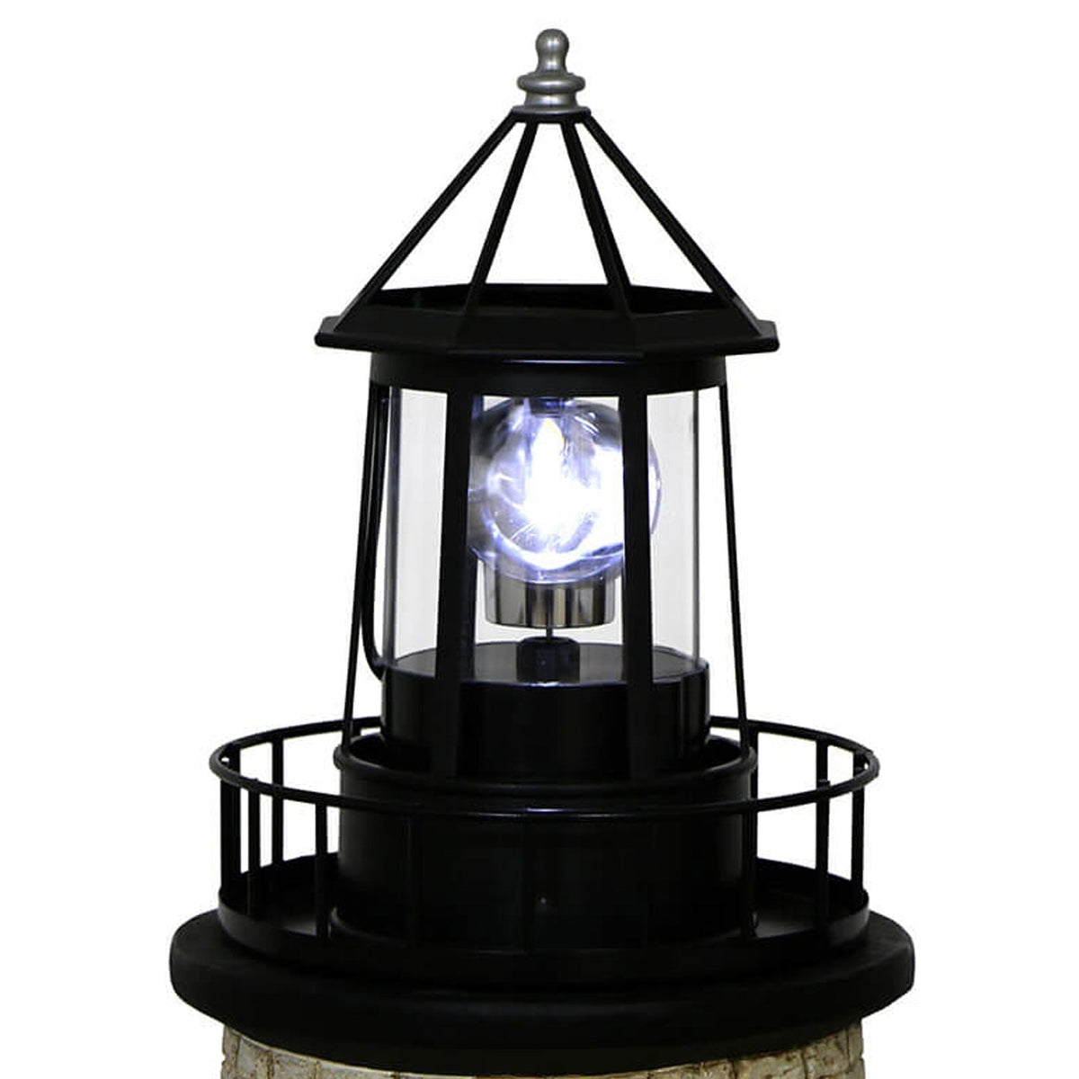 Lampa Ogrodowa Solarna w Kształcie Latarni Morskiej z Obrotowym Światłem - 15
