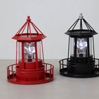 Lampa Ogrodowa Solarna w Kształcie Latarni Morskiej z Obrotowym Światłem - 2