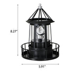 Lampa Ogrodowa Solarna w Kształcie Latarni Morskiej z Obrotowym Światłem - 5
