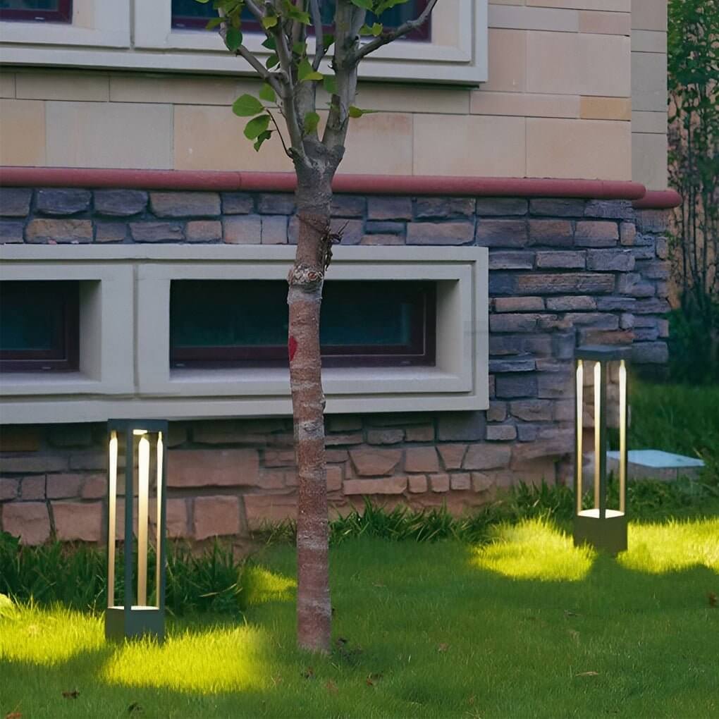 Lampa Ogrodowa Zewnętrzna Modernistyczna ze Zintegrowanym Źródłem Światła na Ścieżkę i Podjazd - 3