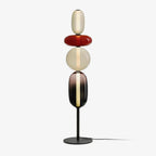 Lampa Podłogowa Art Deco ze Szklanymi Kloszami w Kształcie Kamieni - 11