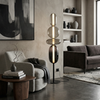 Lampa Podłogowa Art Deco ze Szklanymi Kloszami w Kształcie Kamieni - 4