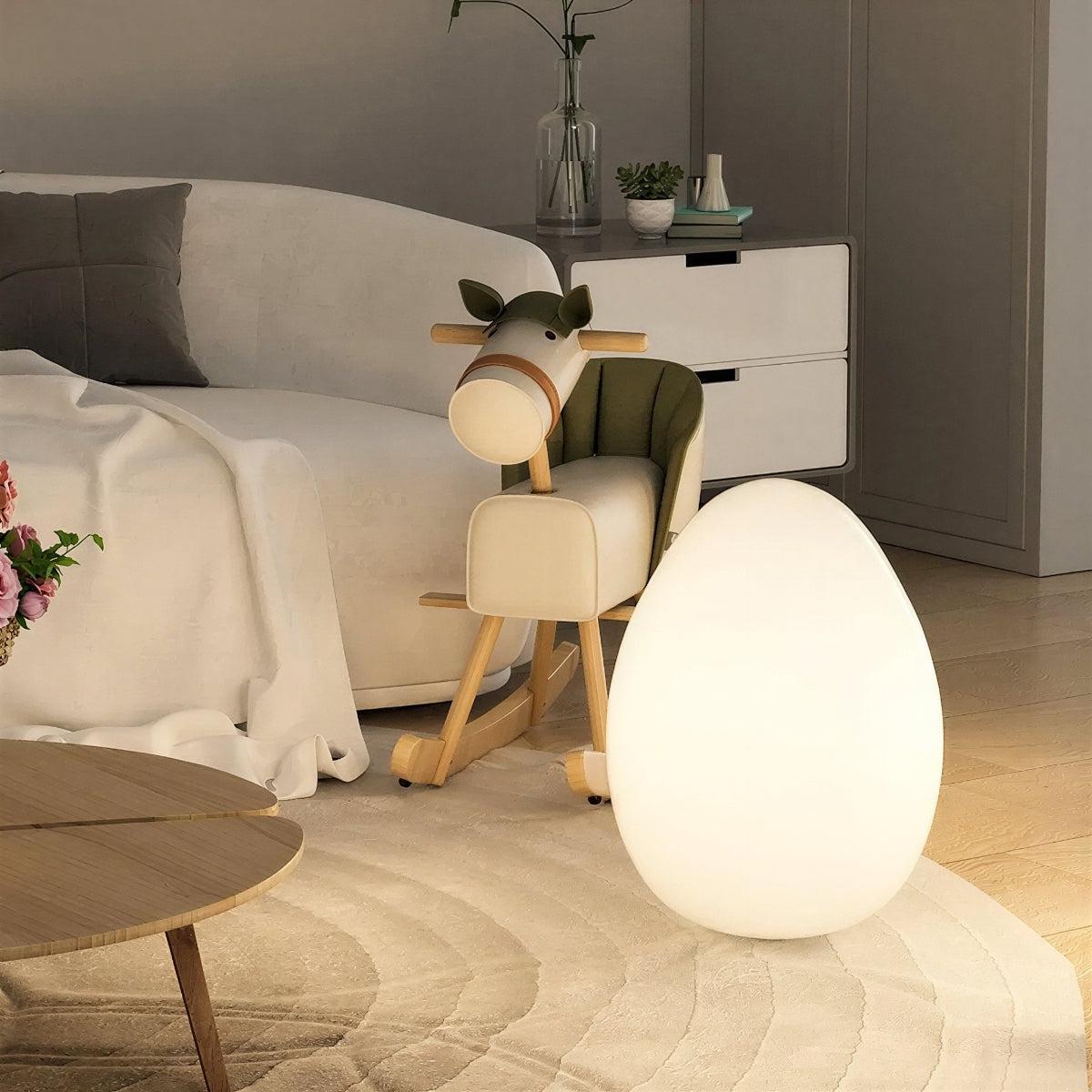 Lampa Podłogowa Minimalistyczna w Kształcie Jajka