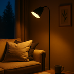 Lampa Podłogowa Skandynawska z Elastyczną Szyją i Okrągłą Podstawą - 3