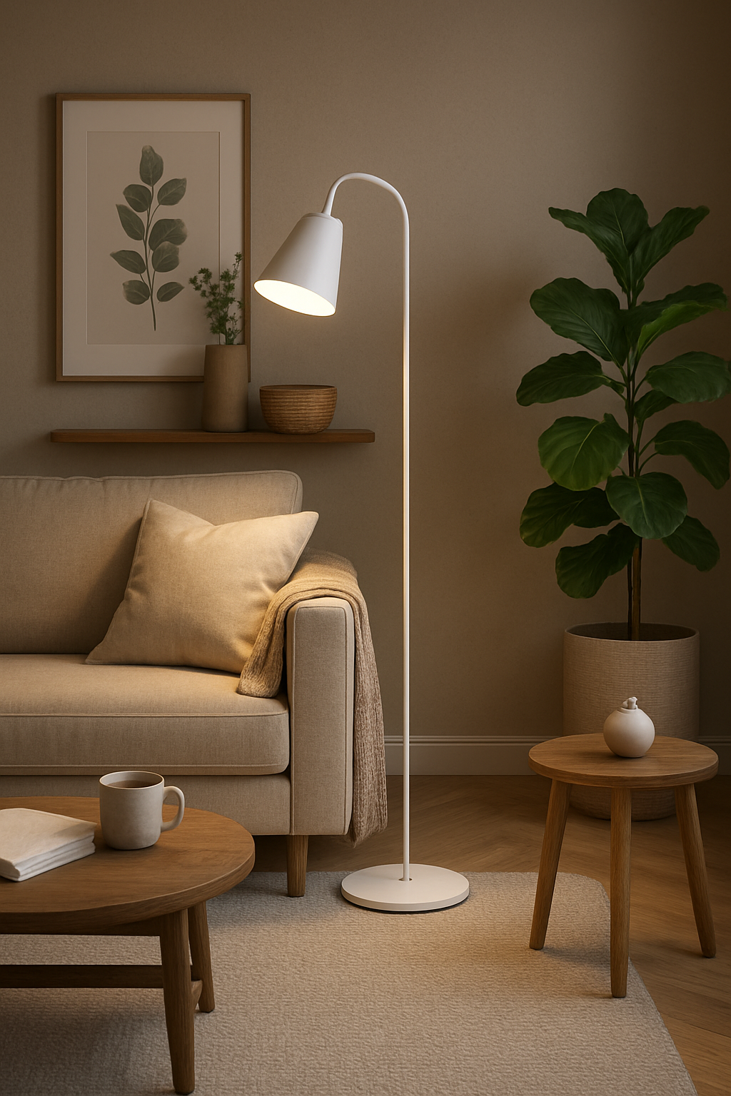 Lampa Podłogowa Skandynawska z Elastyczną Szyją i Okrągłą Podstawą - 6