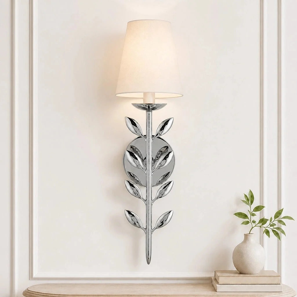 Lampa Ścienna Boho z Motywem Liści i Abażurem - 11