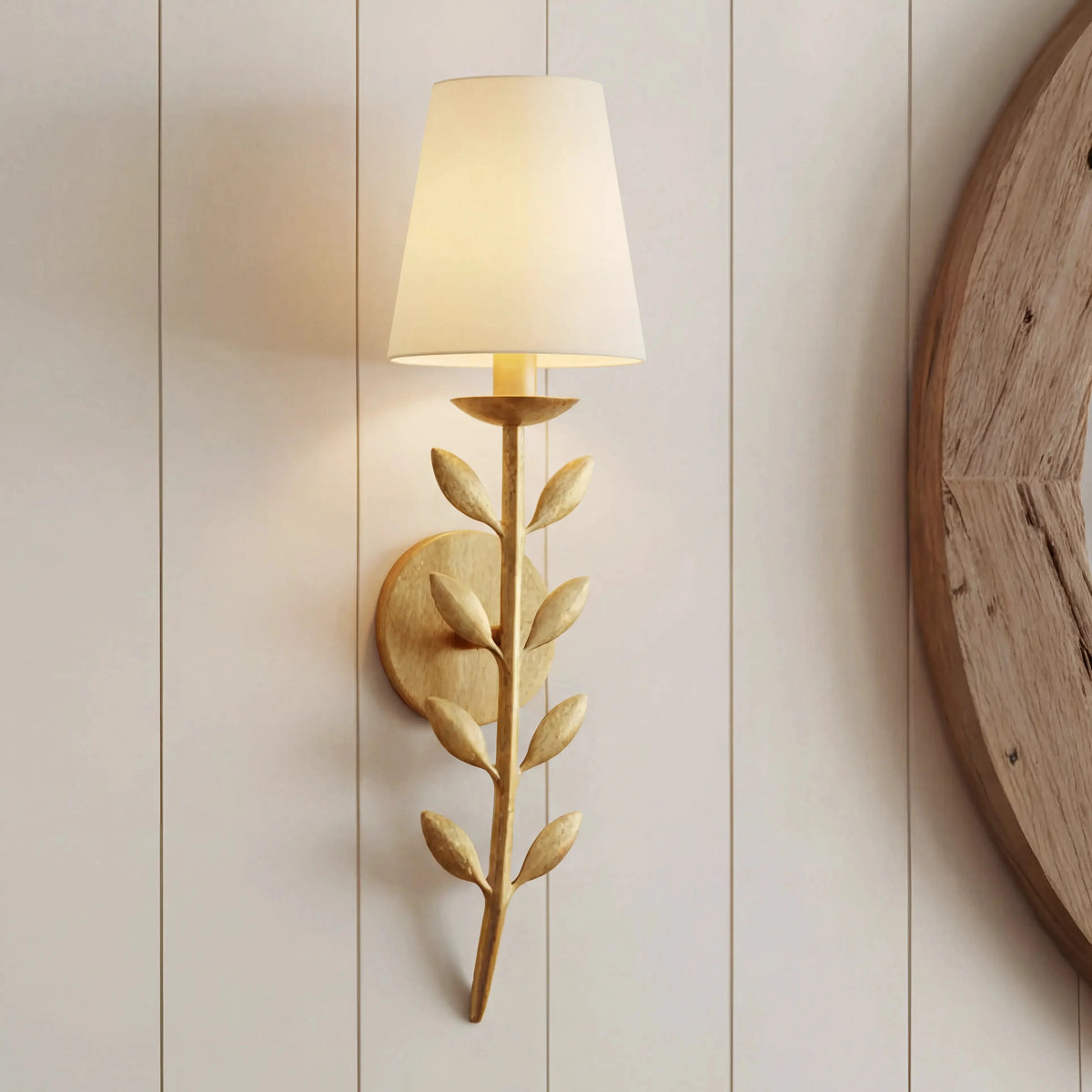 Lampa Ścienna Boho z Motywem Liści i Abażurem - 9