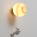 Lampa Ścienna Dziecięca Modern z Motywem Księżyca i Astronauty - 10