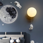 Lampa Ścienna Dziecięca Modern z Motywem Księżyca i Astronauty - 2