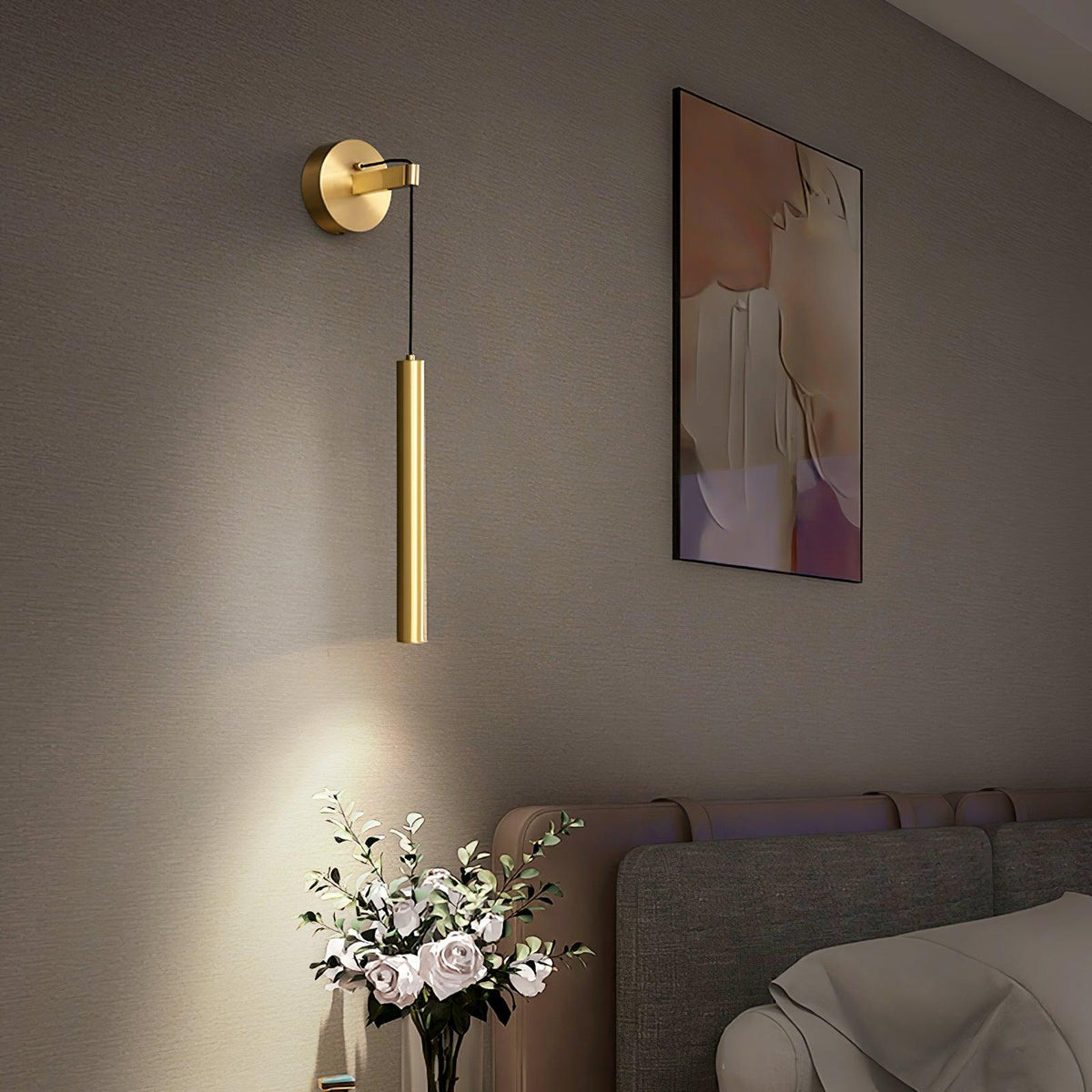 Lampa Ścienna Minimalistyczna z Cylindrycznym Kloszem na Kablu - 18