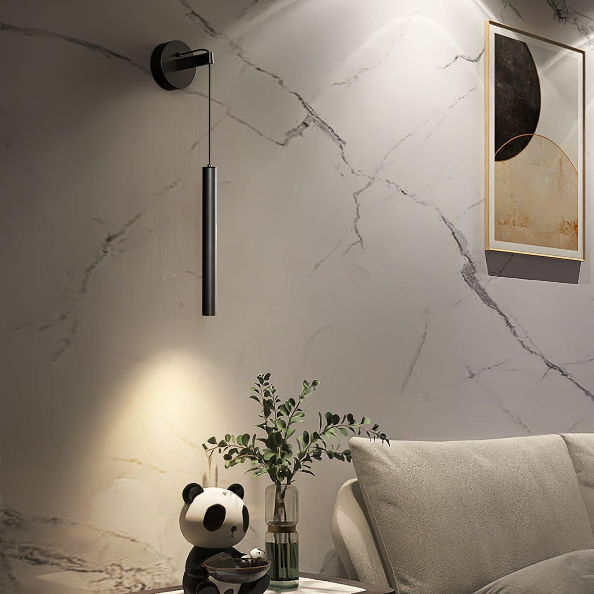 Lampa Ścienna Minimalistyczna z Cylindrycznym Kloszem na Kablu - 20